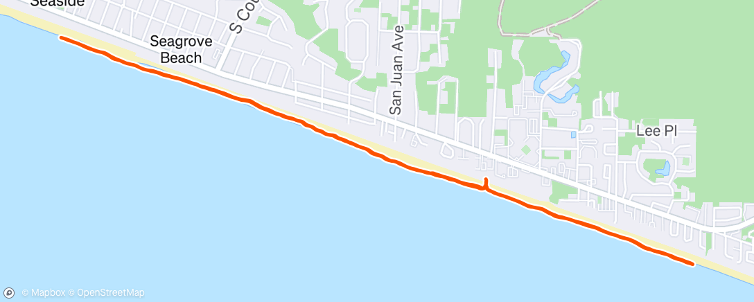 Map of the activity, Beach Walk