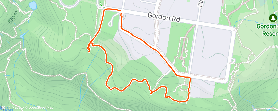 Map of the activity, Walk/jog with Oscar