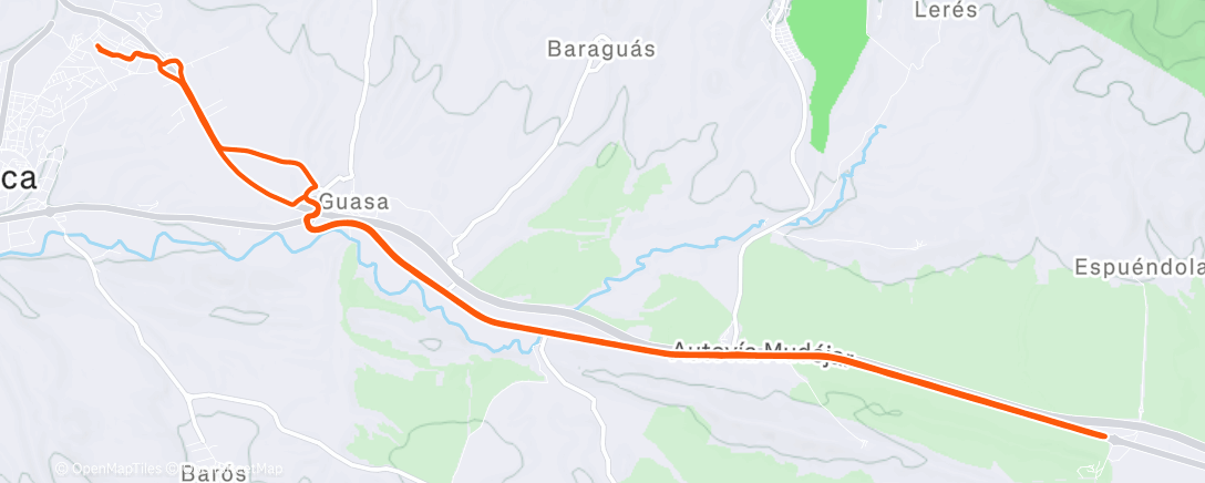 Map of the activity, Carrera de mañana