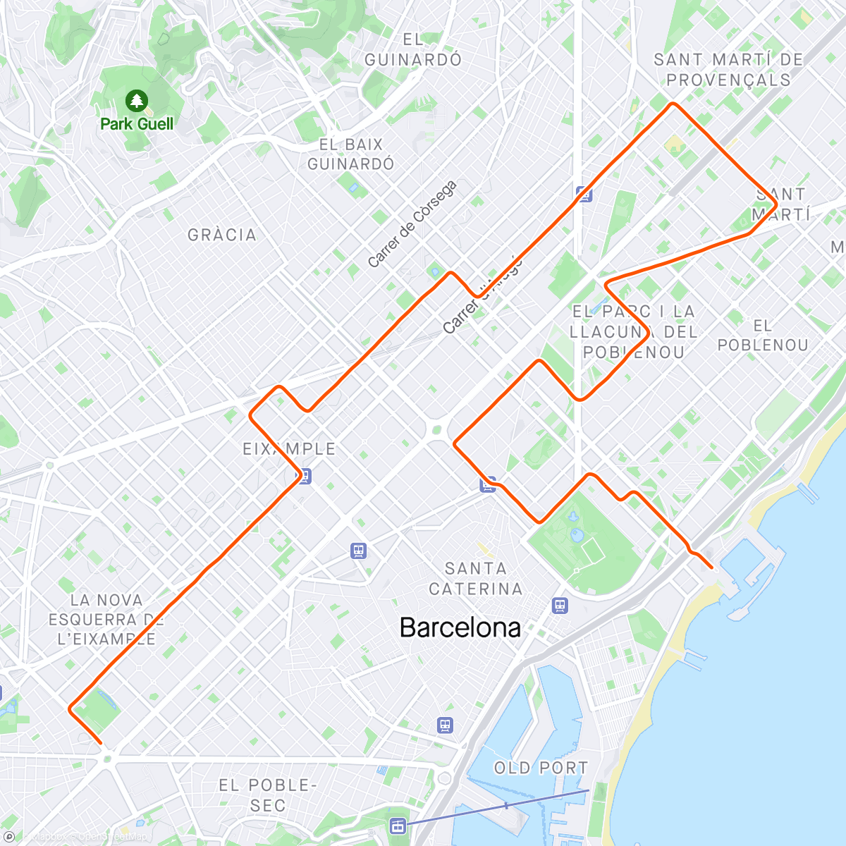 Mapa da atividade, ROUVY - La Vuelta 2023 | Stage 1 - Barcelona