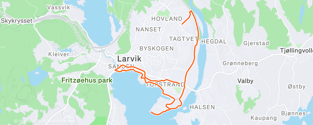 Map of the activity, Rolig tur for å brenne litt ribbefett 🔥