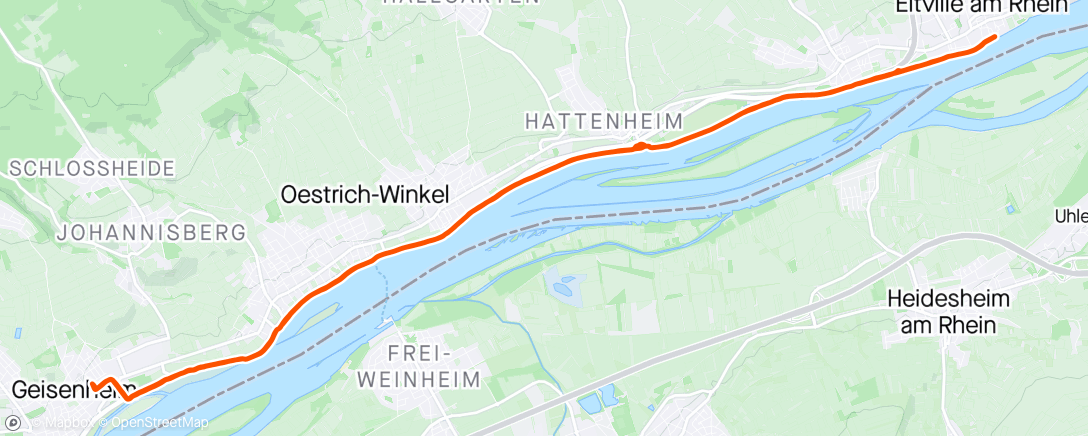 Mapa da atividade, Radfahrt am Abend