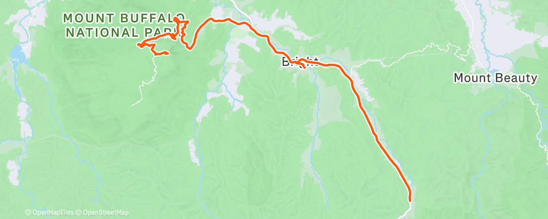 Map of the activity, Andar en bicicleta