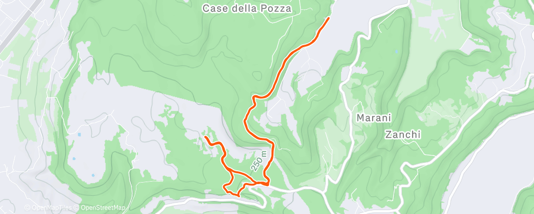 Map of the activity, Una buona salita e un'ottima discesa anche se ben scivolosa