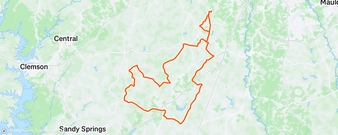 Map of the activity, Lunch Ride with Ben