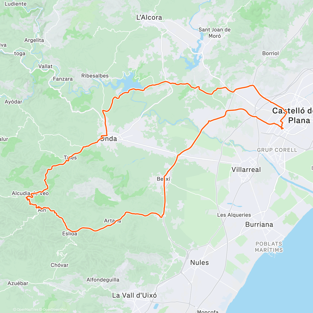 Map of the activity, Ain por Eslida 👏🏻💪🏻🚴🏻‍♀️🚴🏻‍♀️🚴🏻‍♀️