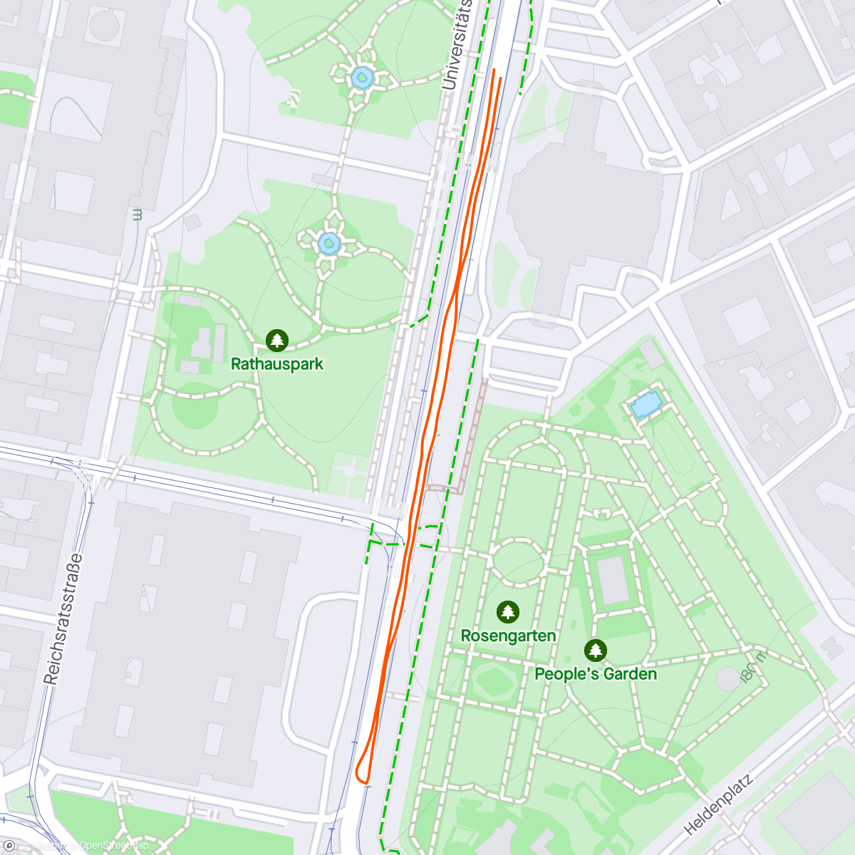 Map of the activity, Daily Mile 800
