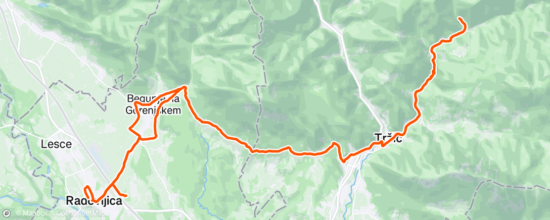 Map of the activity, Morning Ride