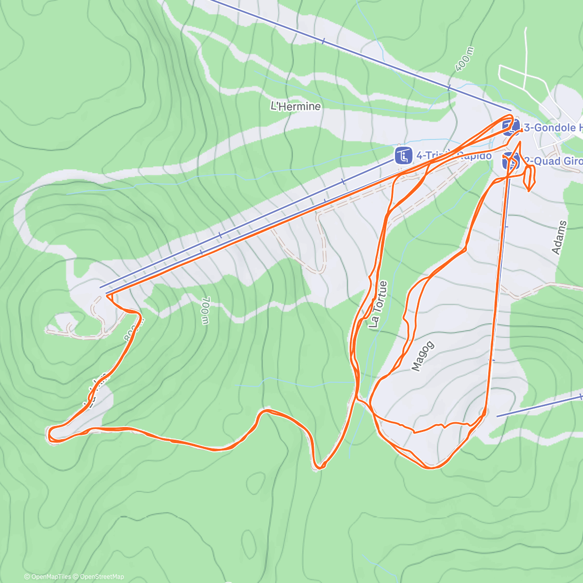 Carte de l'activité Mont Orford