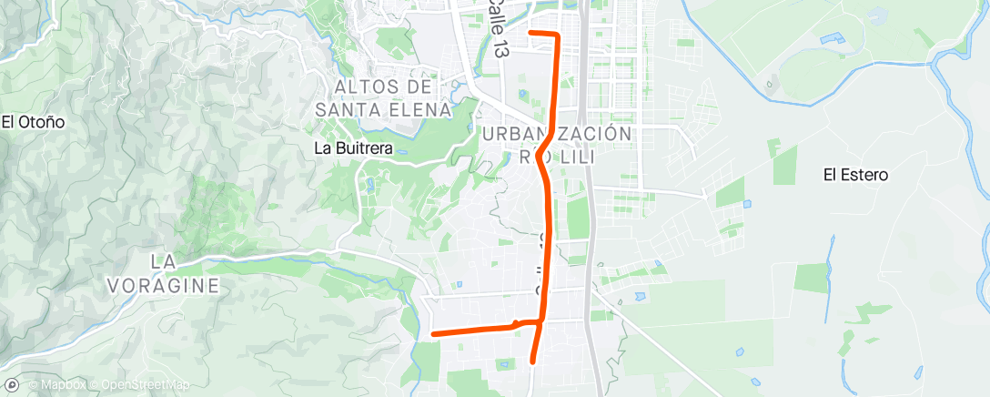 Mapa da atividade, Carrera de mañana