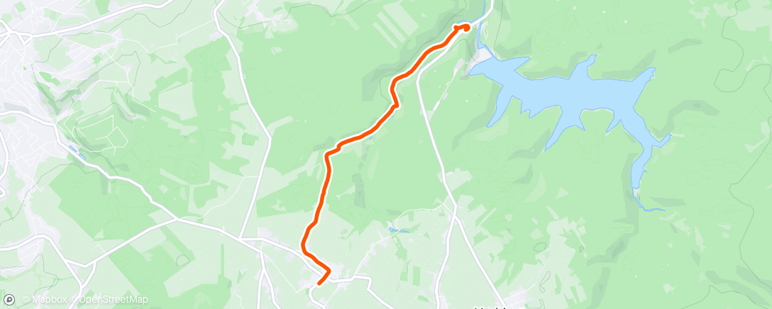 Map of the activity, To the pub via Gileppe walk