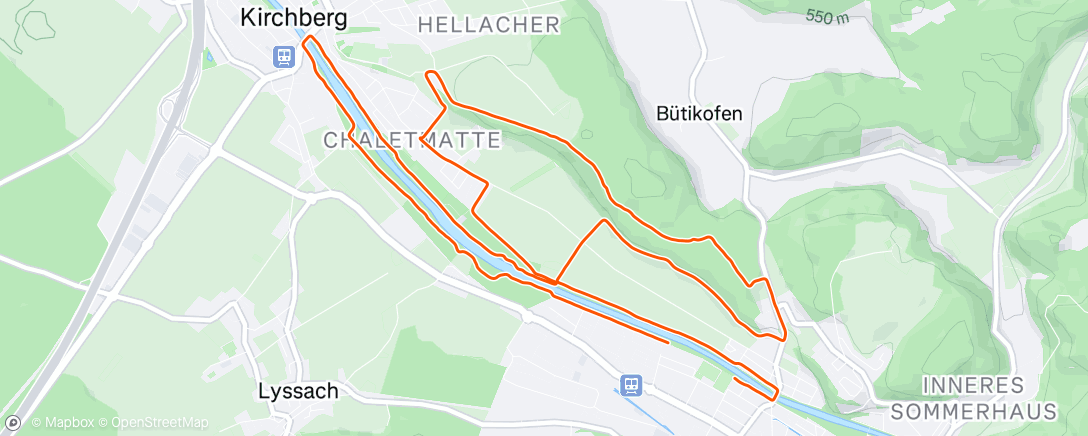 Map of the activity, Afternoon Run mit Ezra im Thule