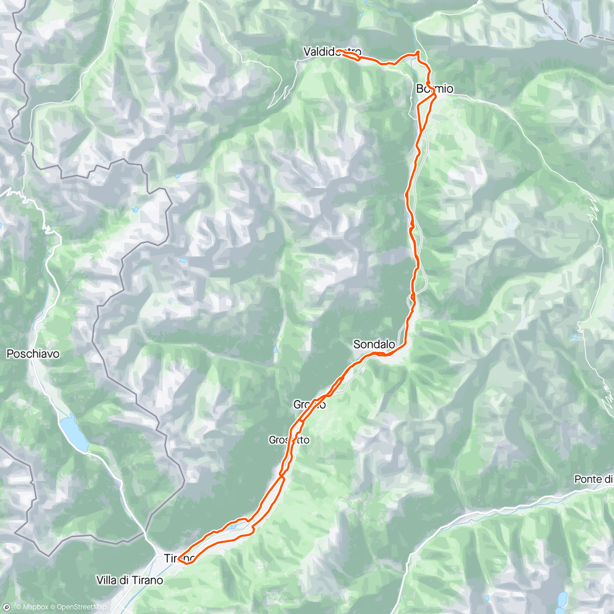 Map of the activity, Tirano