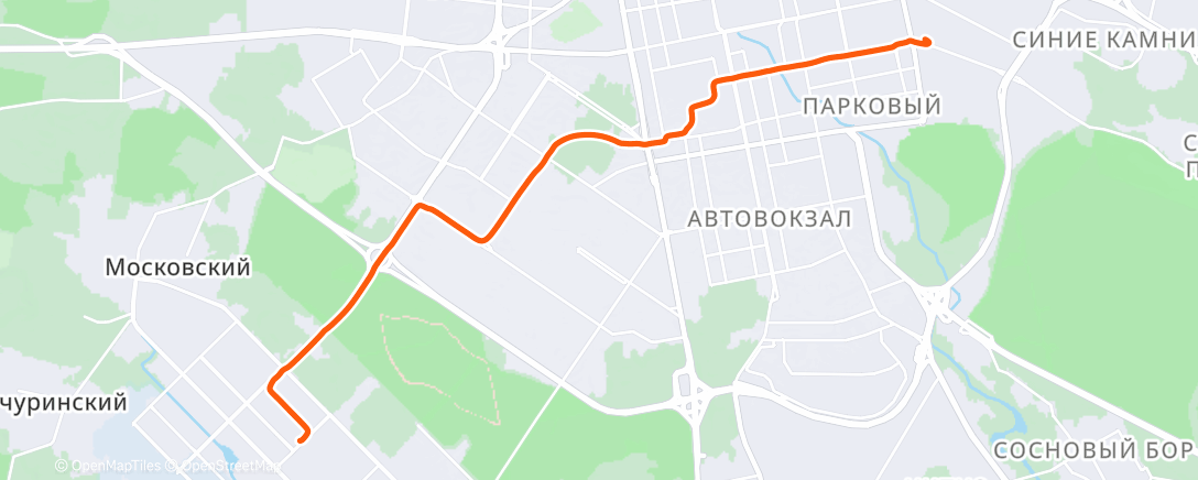 Map of the activity, Утренний велозаезд