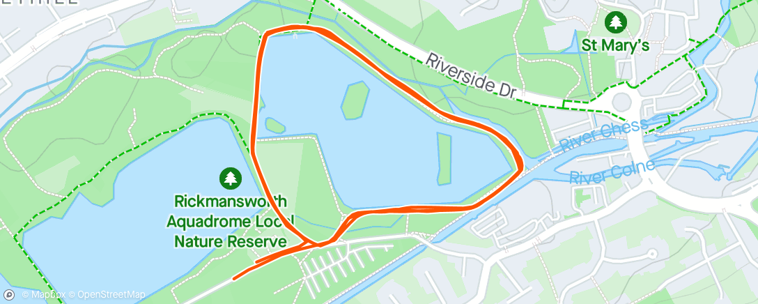 「Rickmansworth parkrun」活動的地圖