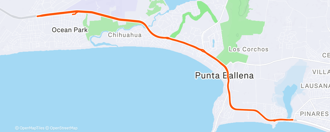 Map of the activity, Vuelta ciclista por la tarde