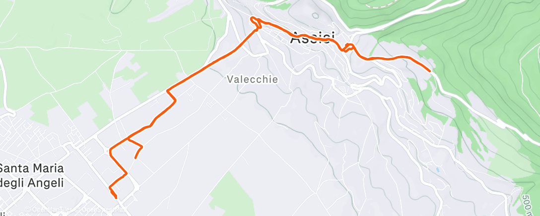 Map of the activity, Corsa mattutina