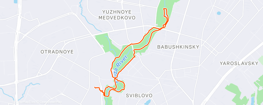 Map of the activity, Вечерний забег