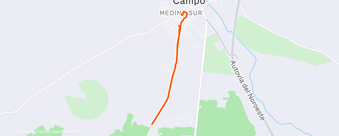 Map of the activity, Paseo de mañana. Quemando los 🍫