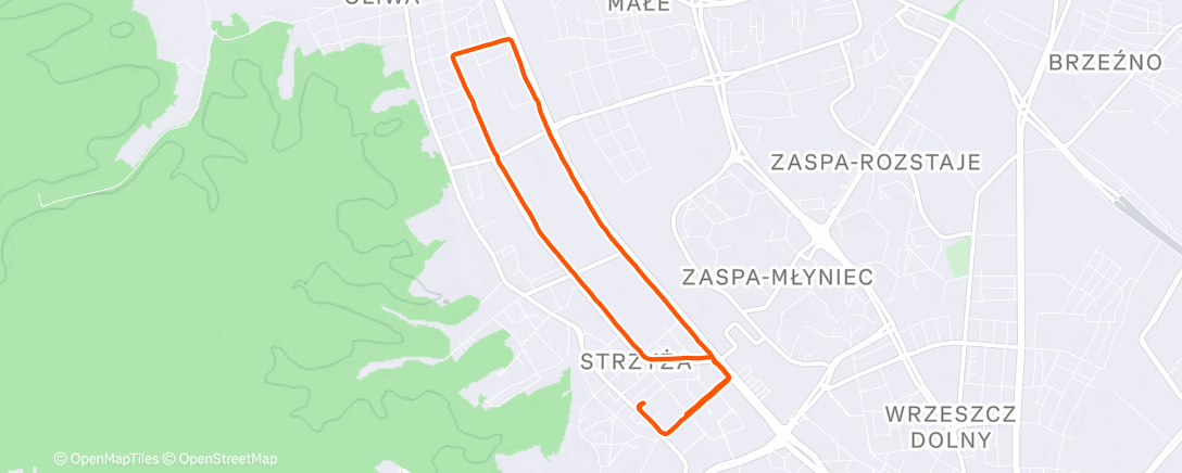 Map of the activity, Evening Run