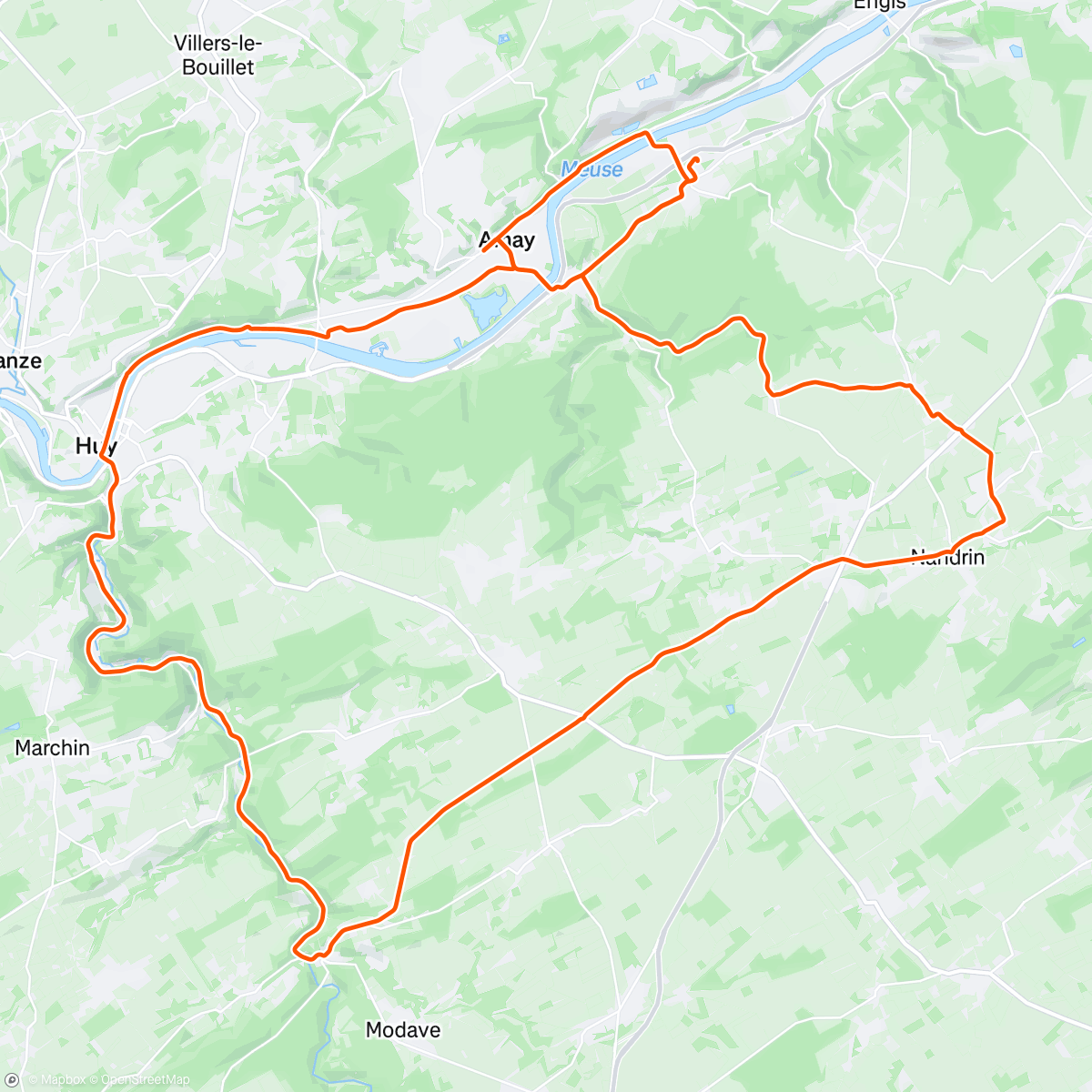 Map of the activity, Sortie vélo le matin