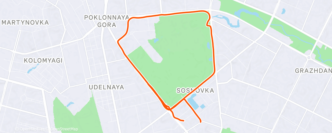 Map of the activity, Ночной забег