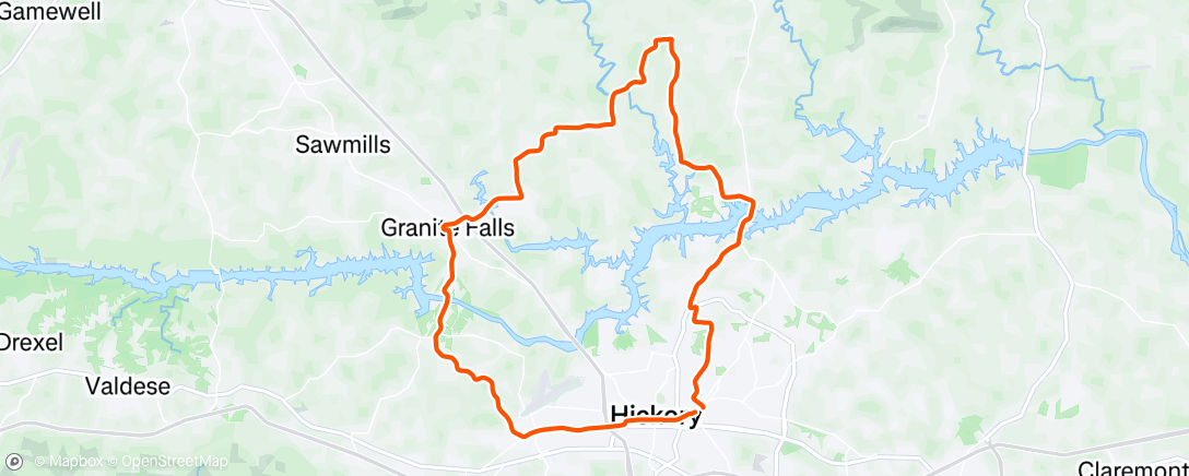 Map of the activity, Evening Ride