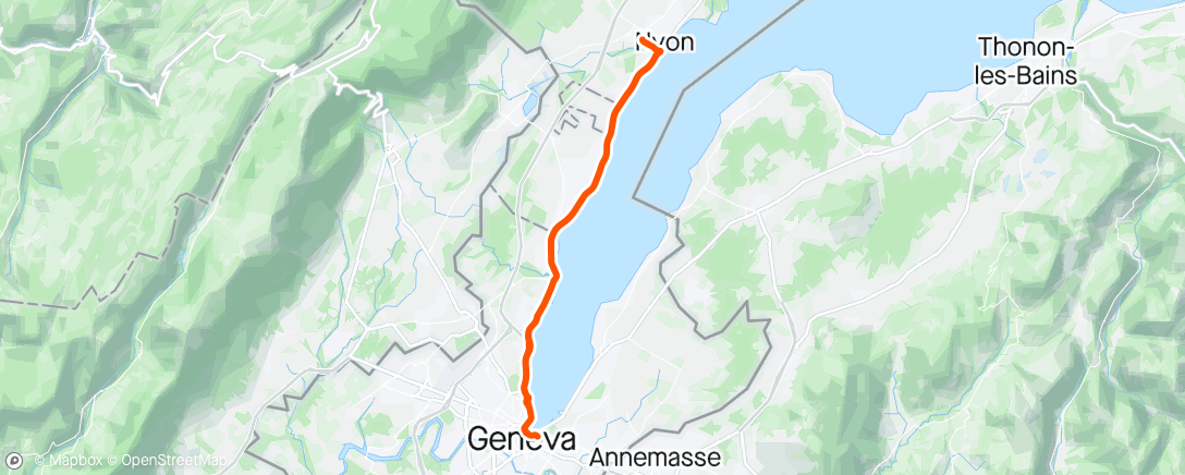 Map of the activity, Bike to work