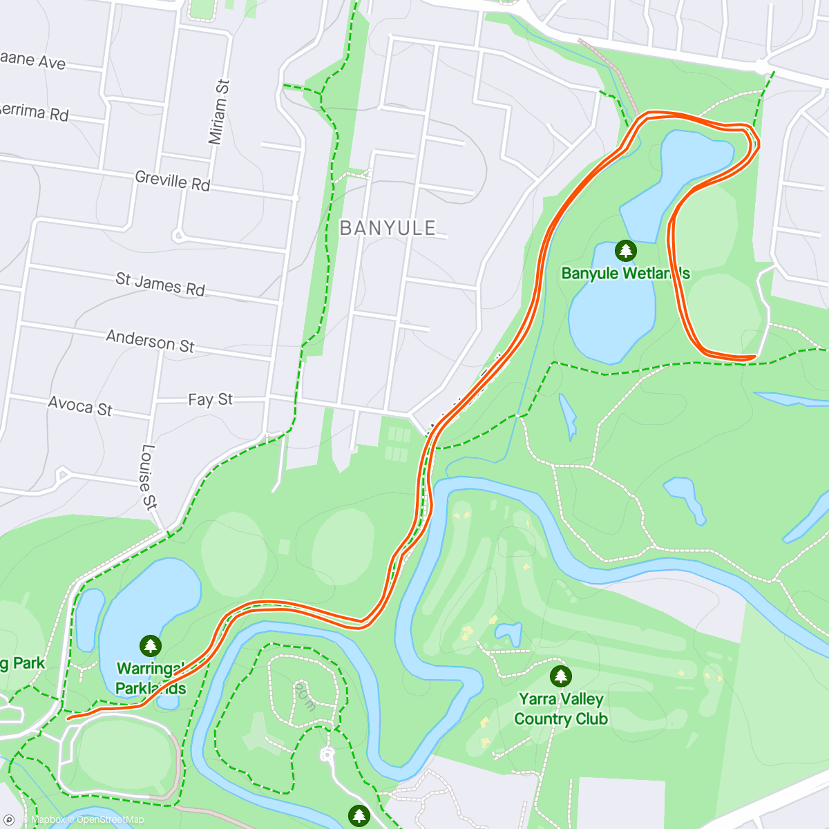 Map of the activity, ParkRun #80: Warringal with Alyssa
