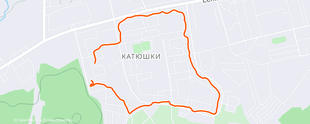 Map of the activity, Утренний забег