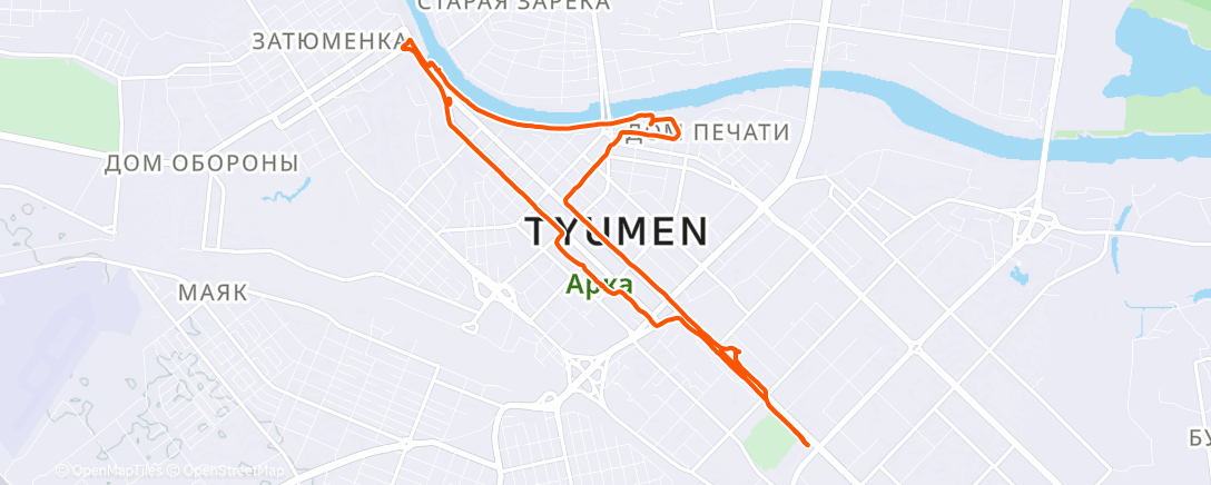 Map of the activity, Night Run