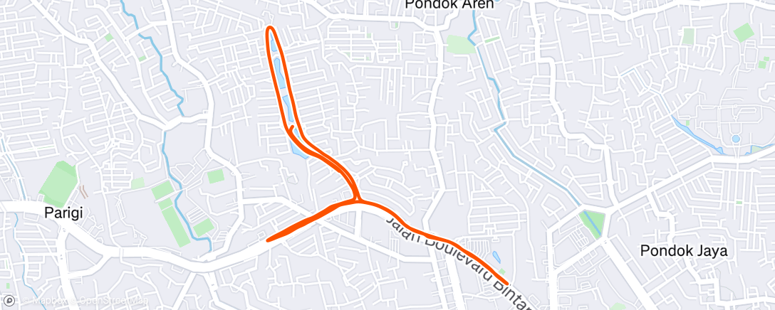 Map of the activity, Afternoon Run