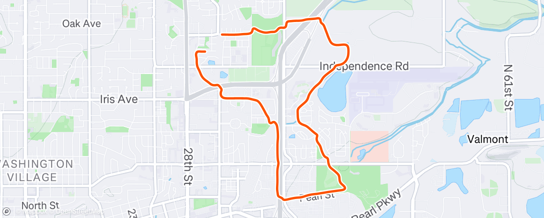 Map of the activity, Evening Run