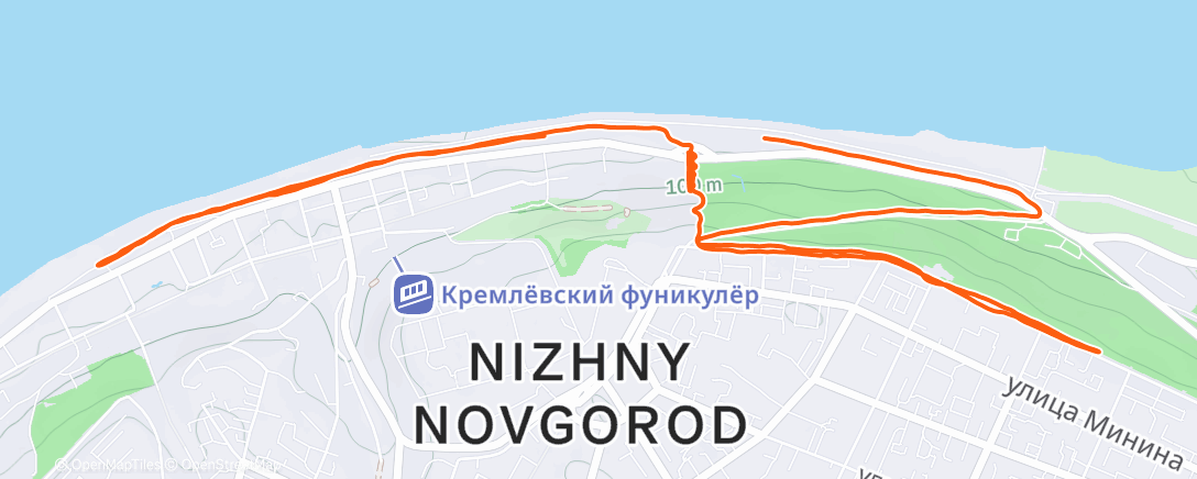 Map of the activity, Evening Run
