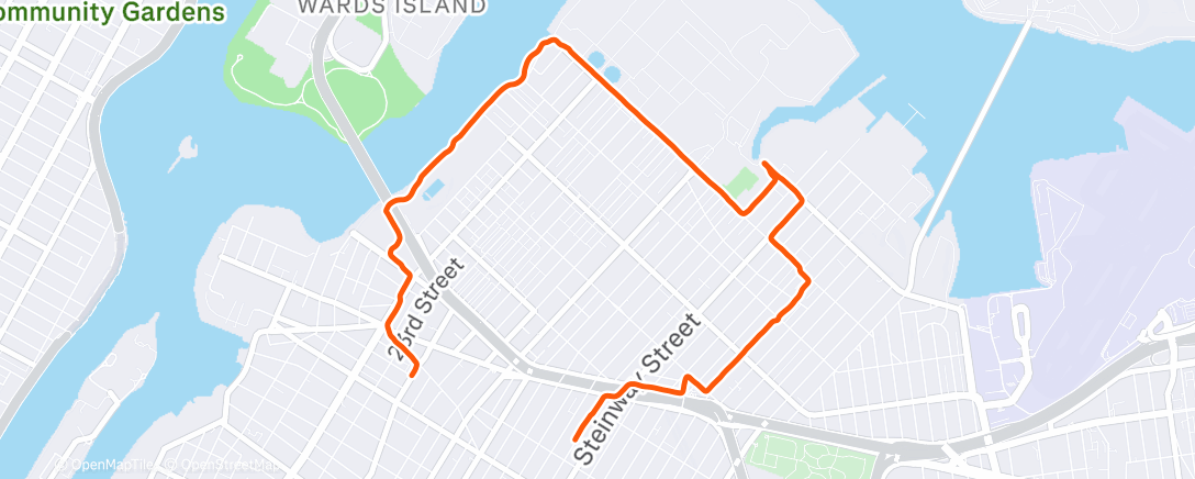 Map of the activity, Afternoon Run