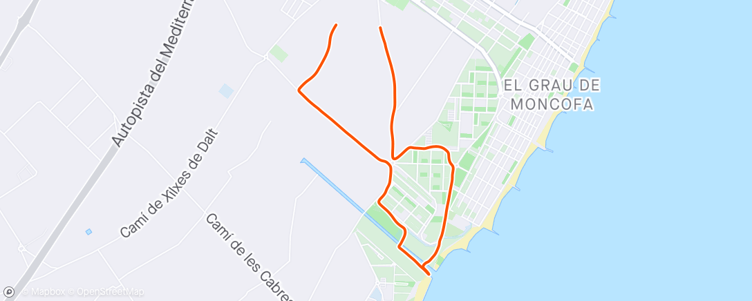 Map of the activity, Caminata de noche