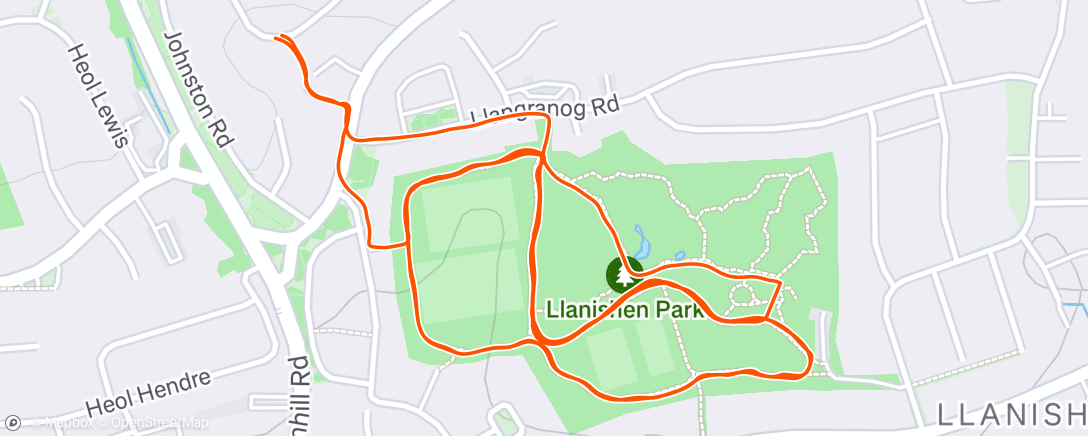 Map of the activity, Bit of park run