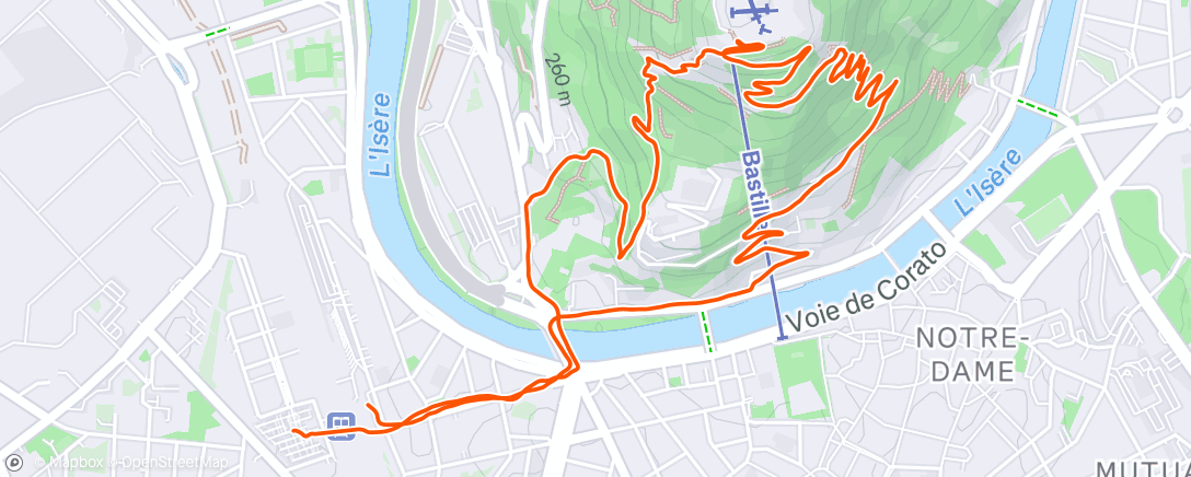 Map of the activity, Bastille express avec Charly