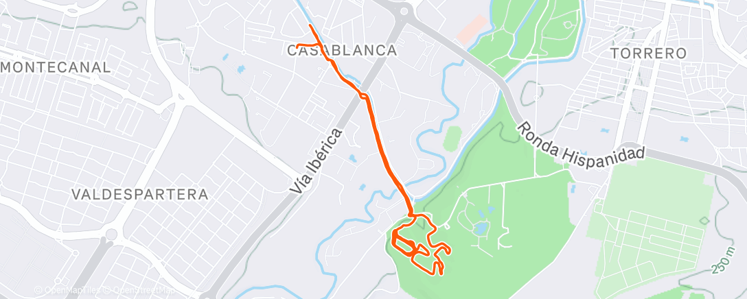 Map of the activity, Morning Trail Run