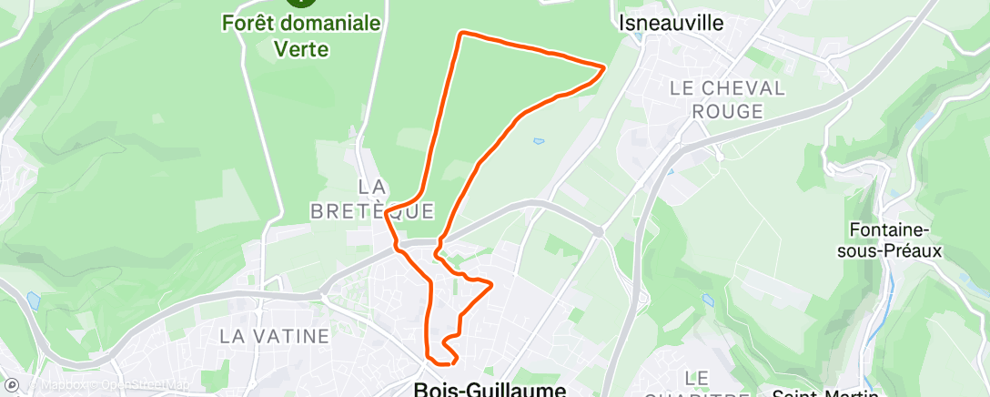 Map of the activity, Afternoon Run