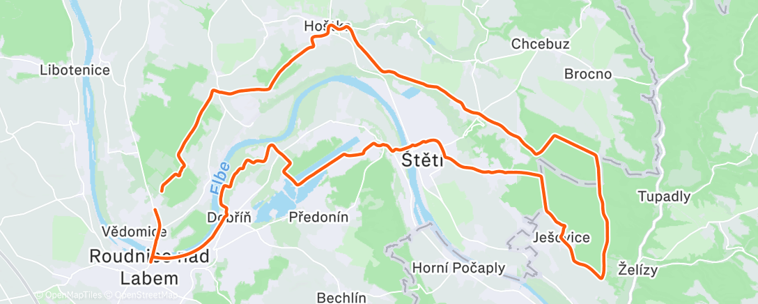 Map of the activity, Afternoon Mountain Bike Ride