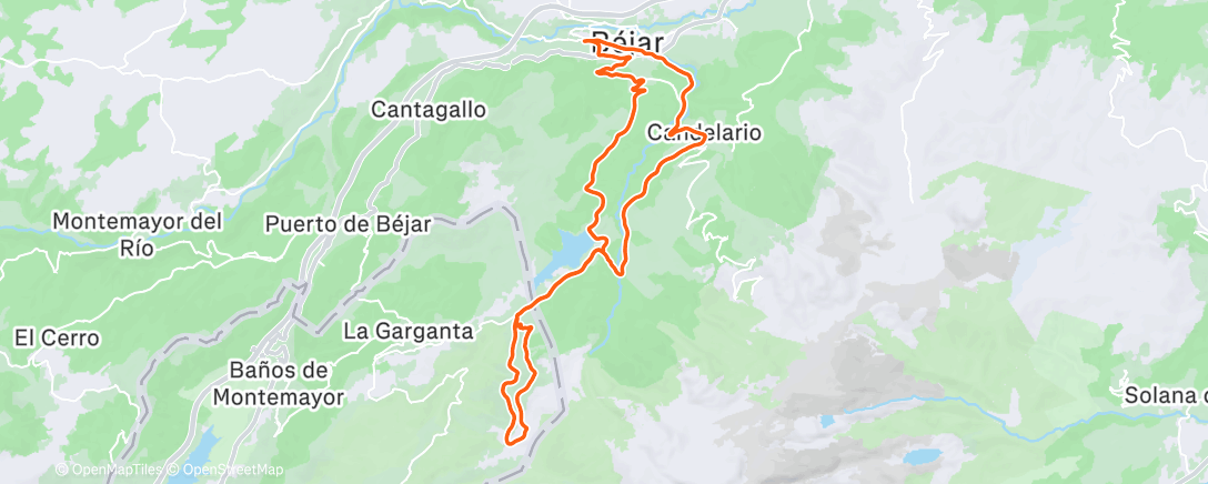 Map of the activity, Bicicleta a la hora del almuerzo