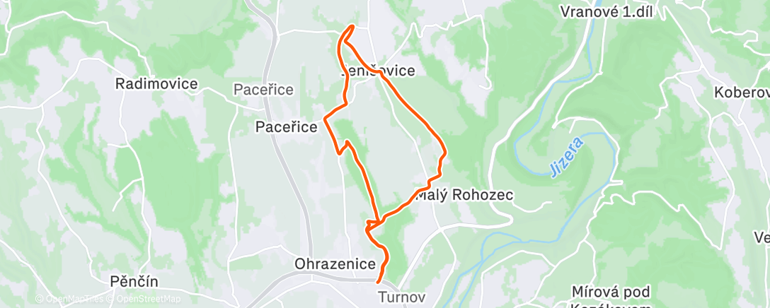 Map of the activity, Morning Run