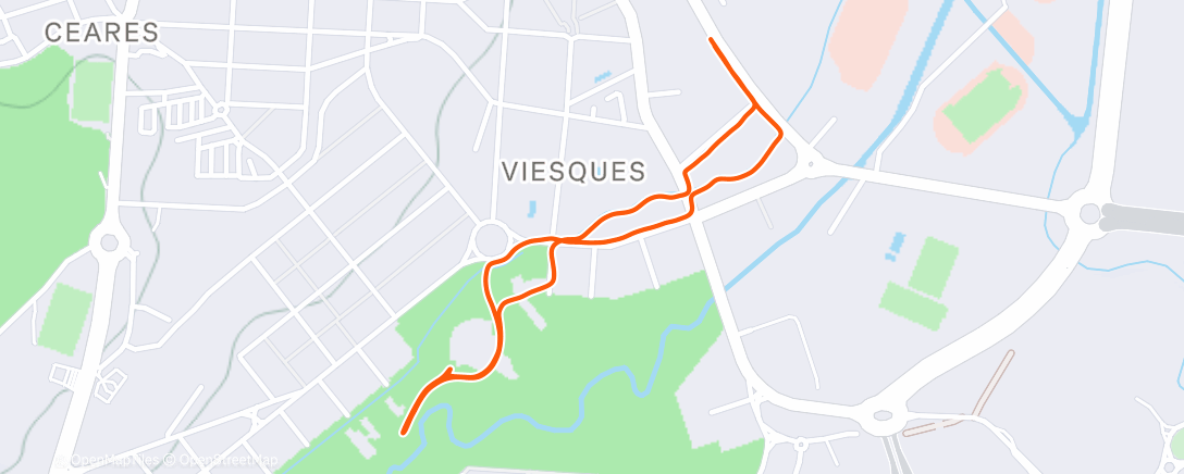 Map of the activity, Lunch Run