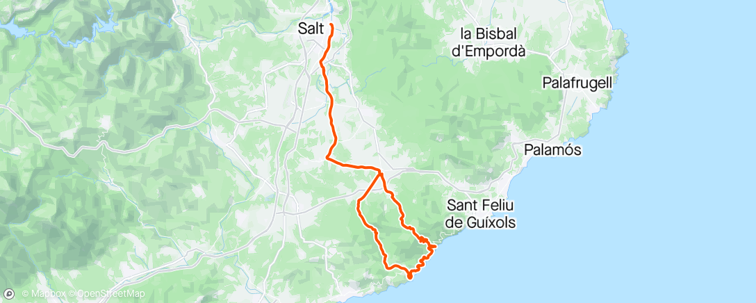 Map of the activity, Tossas to Tossa. Girona #7/7. Cracking week