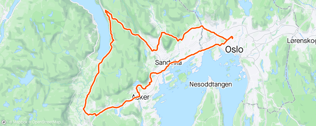 Map of the activity, Bærum runden