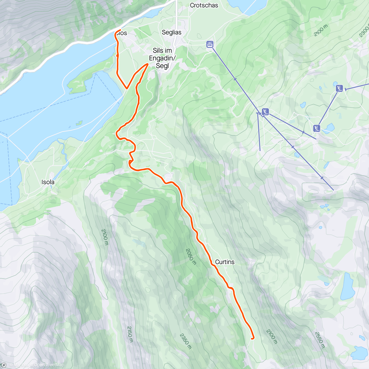 Map of the activity, Post Engadin sunshine ski