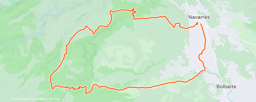 Map of the activity, Bicicleta eléctrica por la tarde
