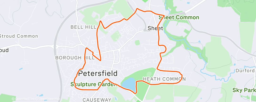 Map of the activity, Broxing Day Run 🥦