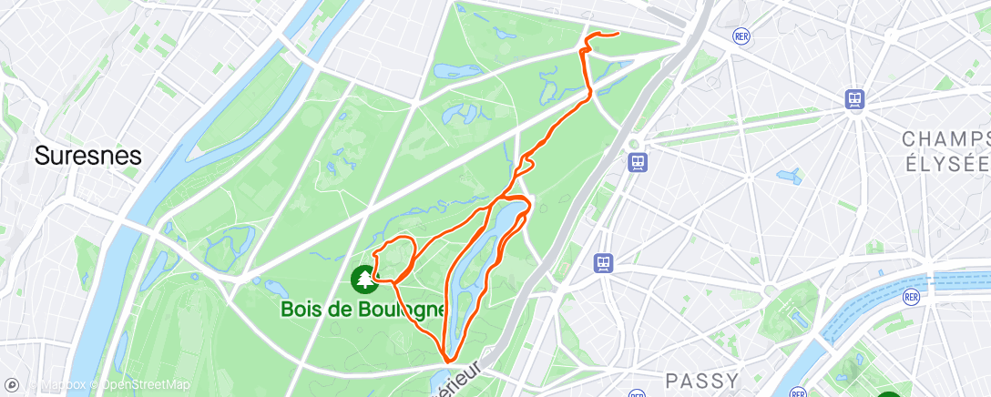 Map of the activity, Paris 13K Run